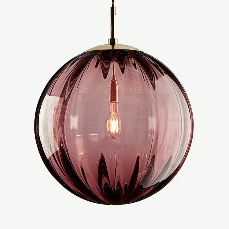 Modern Minimalist Spherical Round Iron Glass 1-Light Pendant Light For Dining Room