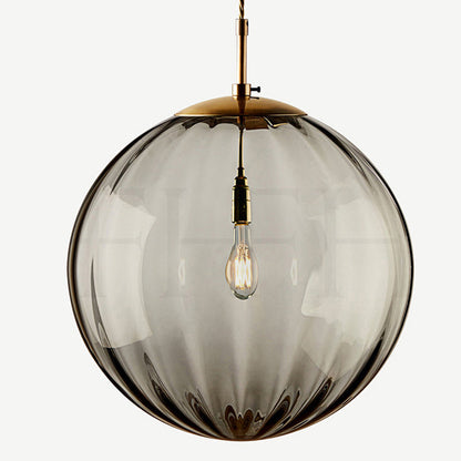 Modern Minimalist Spherical Round Iron Glass 1-Light Pendant Light For Dining Room