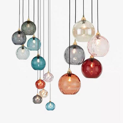 Modern Minimalist Spherical Round Iron Glass 1-Light Pendant Light For Dining Room