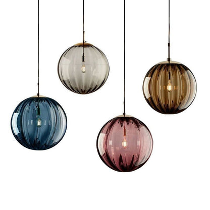 Modern Minimalist Spherical Round Iron Glass 1-Light Pendant Light For Dining Room