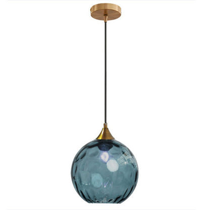 Modern Minimalist Spherical Round Iron Glass 1-Light Pendant Light For Dining Room