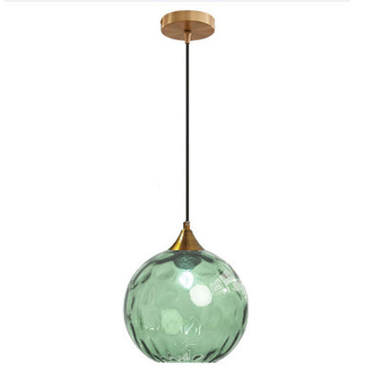 Modern Minimalist Spherical Round Iron Glass 1-Light Pendant Light For Dining Room