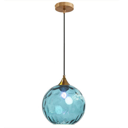 Modern Minimalist Spherical Round Iron Glass 1-Light Pendant Light For Dining Room