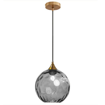Modern Minimalist Spherical Round Iron Glass 1-Light Pendant Light For Dining Room
