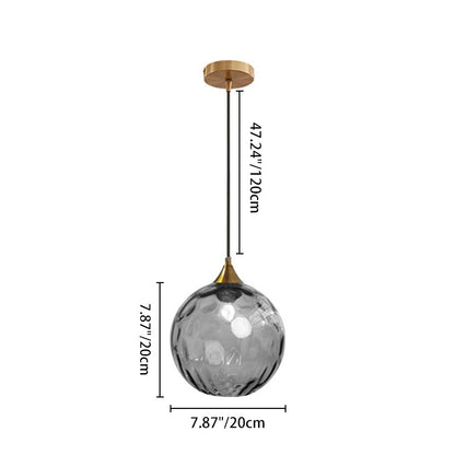 Modern Minimalist Spherical Round Iron Glass 1-Light Pendant Light For Dining Room