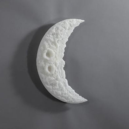 Contemporary Creative Moon Round Resin LED Wall Sconce Lamp For Bedroom