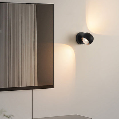 مصباح حائط LED دائري من الألومنيوم والحديد بتصميم عصري بسيط لغرفة المعيشة 