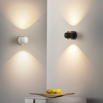 مصباح حائط LED دائري من الألومنيوم والحديد بتصميم عصري بسيط لغرفة المعيشة 