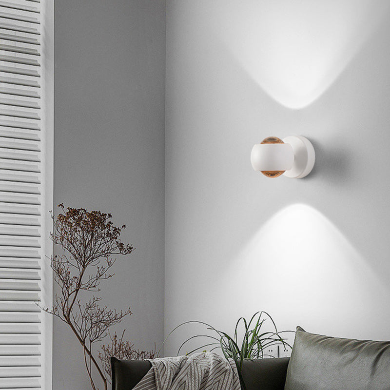 مصباح حائط LED دائري من الألومنيوم والحديد بتصميم عصري بسيط لغرفة المعيشة 