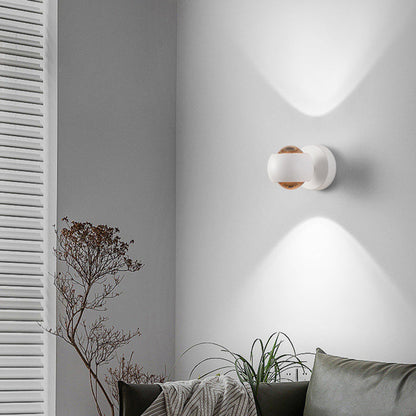 مصباح حائط LED دائري من الألومنيوم والحديد بتصميم عصري بسيط لغرفة المعيشة 