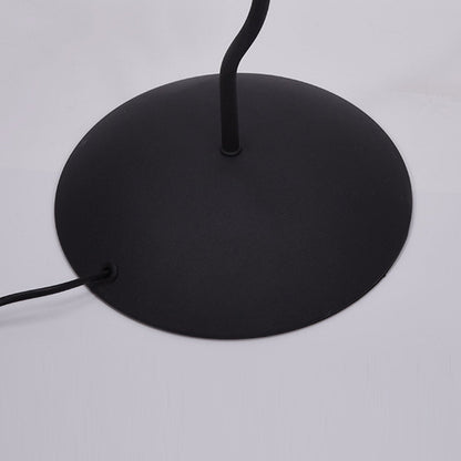 Contemporary Scandinavian Pleated Fan-Shaped Round Iron Fabric 1-Light Table Lamp For Bedroom