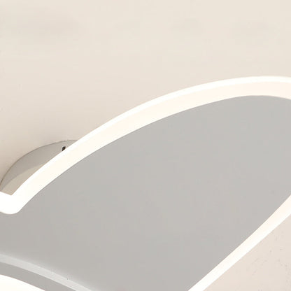 Contemporary Creative Kid Aircraft-Shaped Round Iron Aluminum Acrylic Wooden LED Semi-Flush Mount Ceiling Light For Bedroom