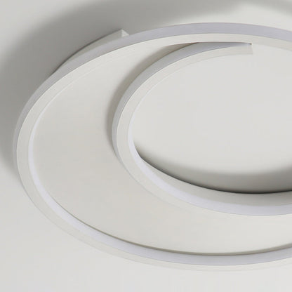 Modern Minimalist Circular Aluminum Iron Silicone LED Flush Mount Ceiling Light For Bedroom