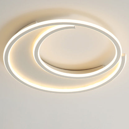 Modern Minimalist Circular Aluminum Iron Silicone LED Flush Mount Ceiling Light For Bedroom