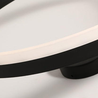 Modern Minimalist Round Aluminum Iron Acrylic LED Semi-Flush Mount Ceiling Light For Bedroom