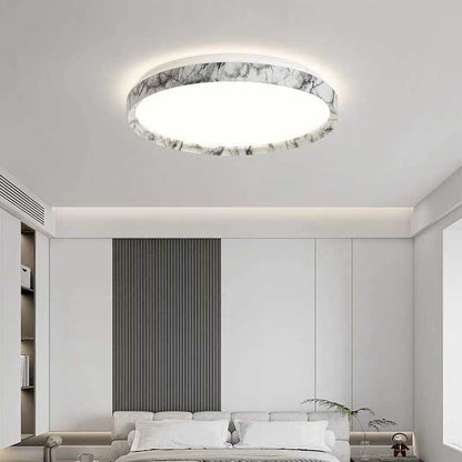Modern Minimalist Round Cylindrical Iron Acrylic LED Flush Mount Ceiling Light For Bedroom