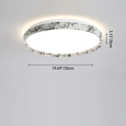 Modern Minimalist Round Cylindrical Iron Acrylic LED Flush Mount Ceiling Light For Bedroom