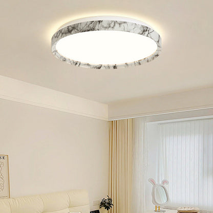 Modern Minimalist Round Cylindrical Iron Acrylic LED Flush Mount Ceiling Light For Bedroom