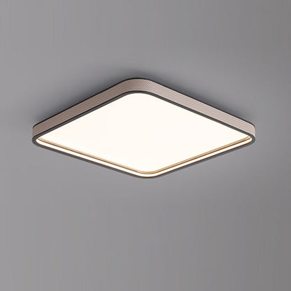Modern Minimalist Square Aluminum Diamond Panel Faux Leather LED Flush Mount Ceiling Light For Bedroom