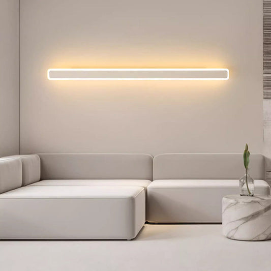 مصباح حائط LED مستطيل الشكل مصنوع من الحديد والأكريليك بتصميم عصري بسيط لغرفة المعيشة 