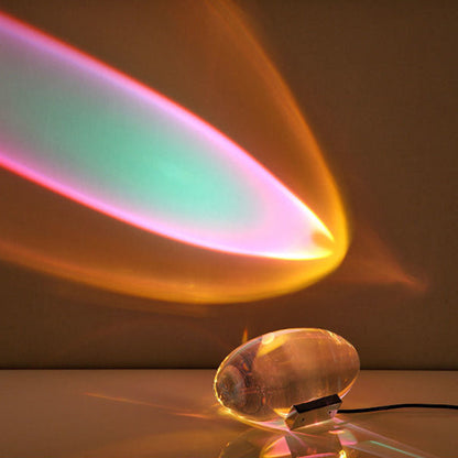 Contemporary Creative Spherical Oval Iron Crystal LED Projector Lamp Table Lamp For Living Room