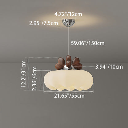 Contemporary Creative Pumpkin Heart-Shaped Iron Acrylic LED Pendent Light For Bedroom