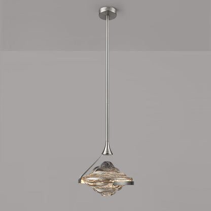 Contemporary Luxury Irregular Cloud Wave-Shaped Iron Glass LED Pendant Light For Bedroom