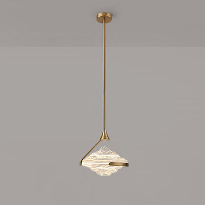 Contemporary Luxury Irregular Cloud Wave-Shaped Iron Glass LED Pendant Light For Bedroom