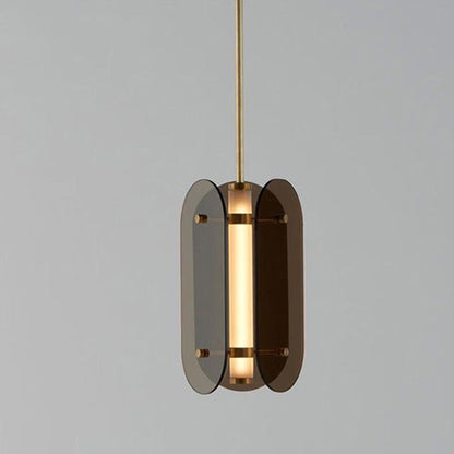 Modern Minimalist Cylindrical Modular Oval Glass Acrylic LED Pendant Light For Bedroom