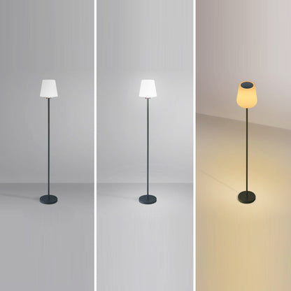 Modern Minimalist Outdoor Waterproof Round Cylindrical PE Iron LED Standing Floor Lamp For Garden
