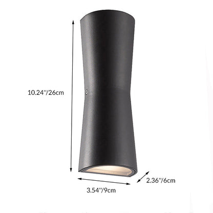 Modern Minimalist Outdoor Waterproof Round Cylindrical Glass Iron LED Wall Scone Lamp For Garden