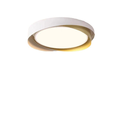 Modern Minimalist Round Cylindrical Iron Acrylic LED Flush Mount Ceiling Light For Bedroom