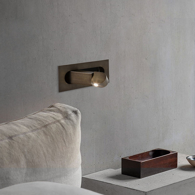 مصباح حائط LED أسطواني مستطيل الشكل مصنوع من الفولاذ والألومنيوم بتصميم عصري بسيط لغرفة النوم 