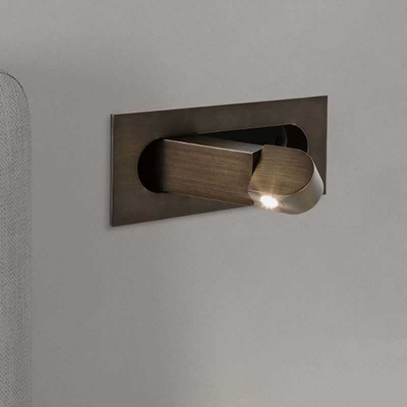 مصباح حائط LED أسطواني مستطيل الشكل مصنوع من الفولاذ والألومنيوم بتصميم عصري بسيط لغرفة النوم 