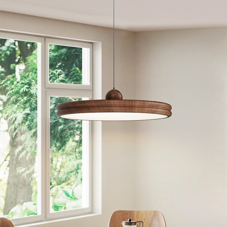 Modern Minimalist Round Cylindrical Iron Acrylic LED Pendant Light For Living Room