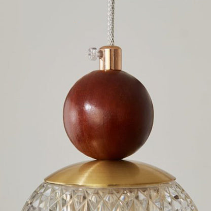 Modern Minimalist Spherical Cylindrical Gourd-Shaped Iron Wooden Acrylic 1-Light Pendant Light For Dining Room