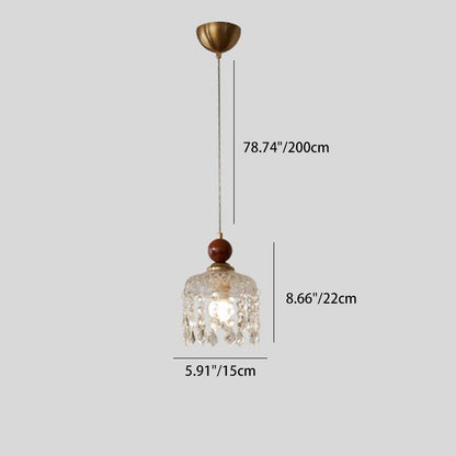 Modern Minimalist Spherical Cylindrical Gourd-Shaped Iron Wooden Acrylic 1-Light Pendant Light For Dining Room