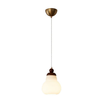 Modern Minimalist Spherical Cylindrical Gourd-Shaped Iron Wooden Acrylic 1-Light Pendant Light For Dining Room