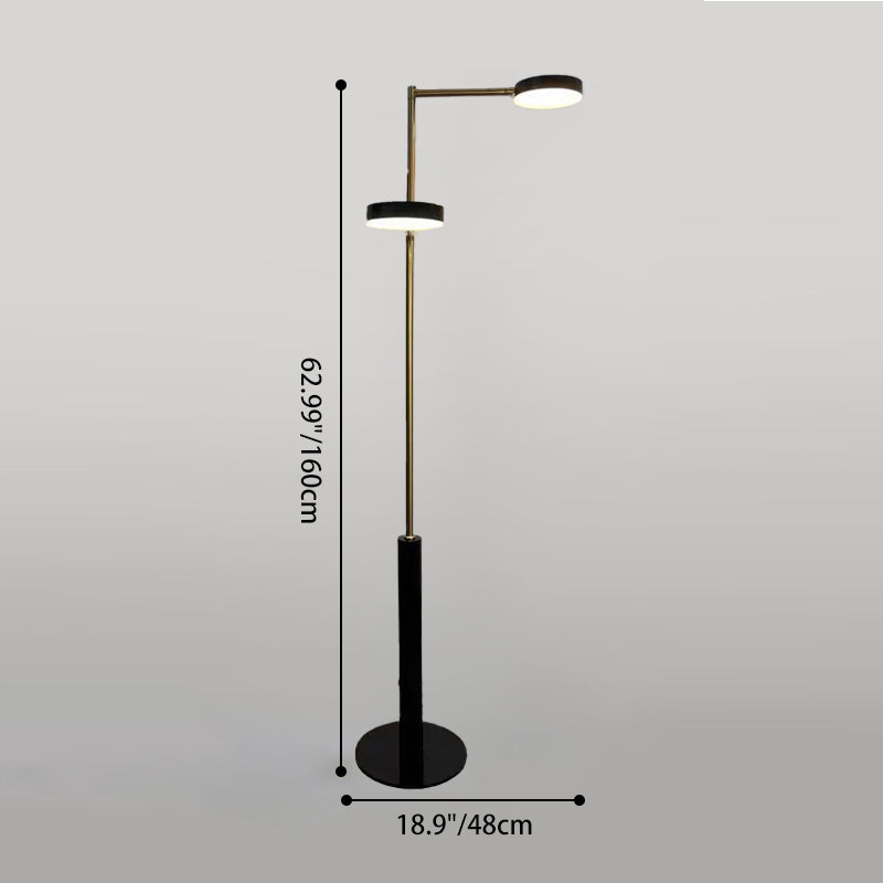Contemporary Nordic Cylindrical Round Iron LED Standing Floor Lamp For Living Room