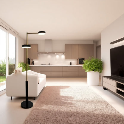 Contemporary Nordic Cylindrical Round Iron LED Standing Floor Lamp For Living Room