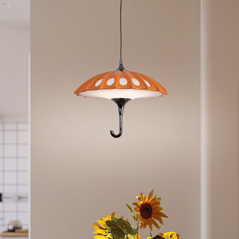 Contemporary Creative Umbrella Aluminum Acrylic LED Pendant Light For Living Room