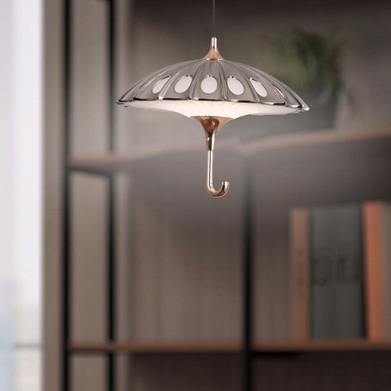 Contemporary Creative Umbrella Aluminum Acrylic LED Pendant Light For Living Room