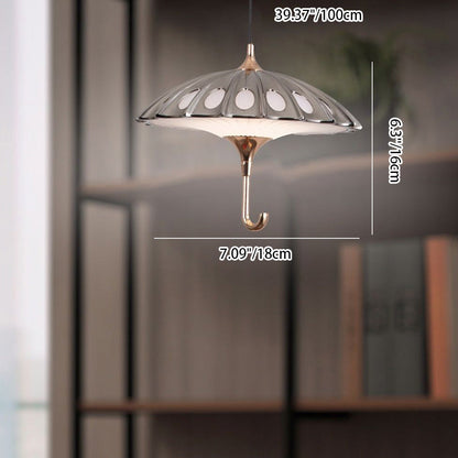 Contemporary Creative Umbrella Aluminum Acrylic LED Pendant Light For Living Room