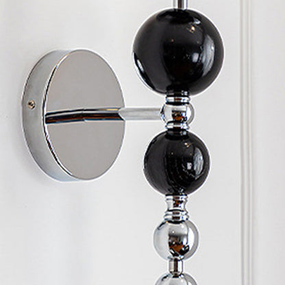 Contemporary Nordic Round Multi Orb Glass Wood Iron 1-Light Wall Sconce Lamp For Living Room
