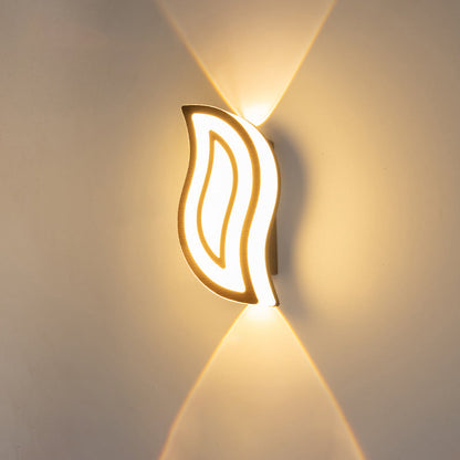 Modern Simplicity Waterproof Oval Leaf Aluminum LED Outdoor Wall Sconce Lamp For Garden