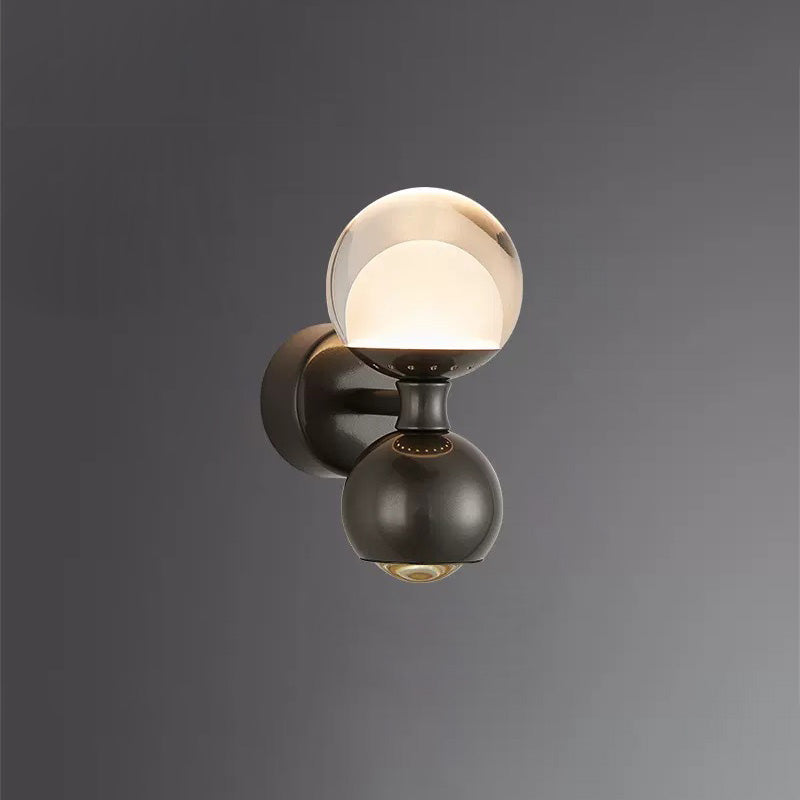 مصباح حائط LED بتصميم دائري عصري بسيط مصنوع من الحديد والألومنيوم والزجاج والأكريليك لغرفة النوم