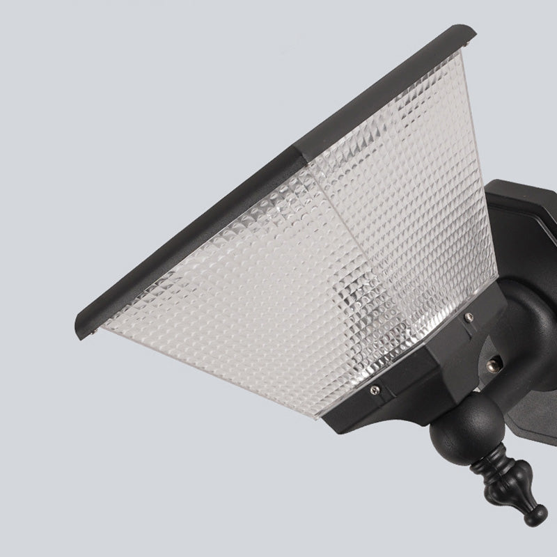 مصباح حائط LED دائري مربع الشكل مصنوع من الألومنيوم بتصميم عصري بسيط مقاوم للماء يعمل بالطاقة الشمسية للفناء الخارجي 