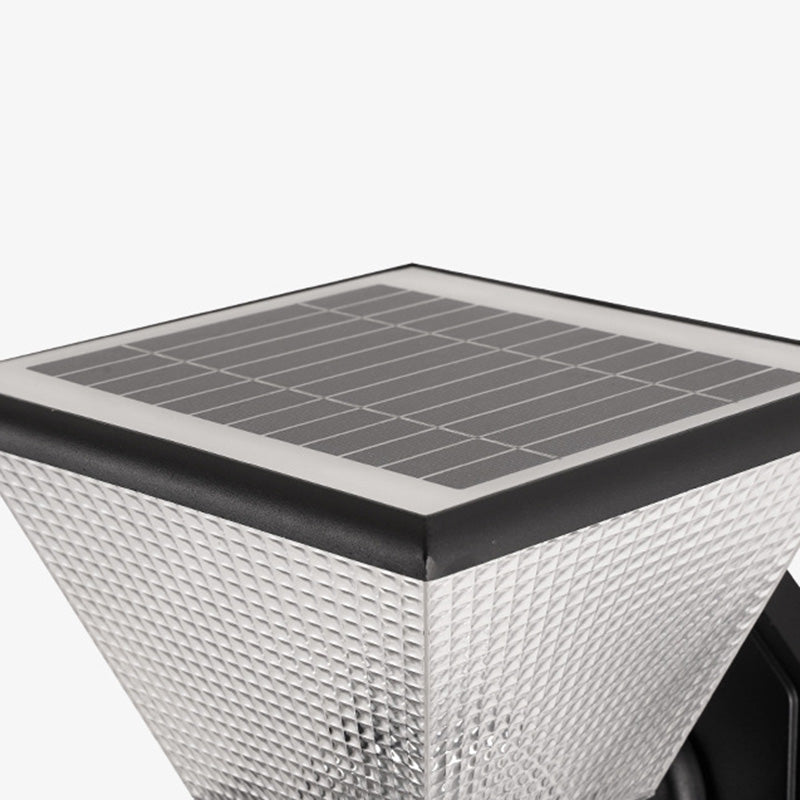 مصباح حائط LED دائري مربع الشكل مصنوع من الألومنيوم بتصميم عصري بسيط مقاوم للماء يعمل بالطاقة الشمسية للفناء الخارجي 