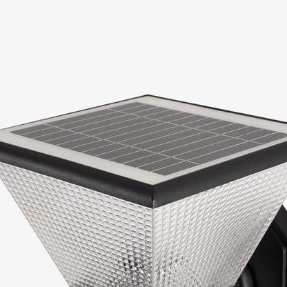 مصباح حائط LED دائري مربع الشكل مصنوع من الألومنيوم بتصميم عصري بسيط مقاوم للماء يعمل بالطاقة الشمسية للفناء الخارجي 