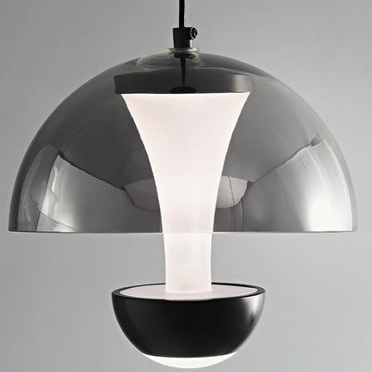Modern Minimalist Round Dome Copper Glass Aluminum LED Pendant Light For Bedroom